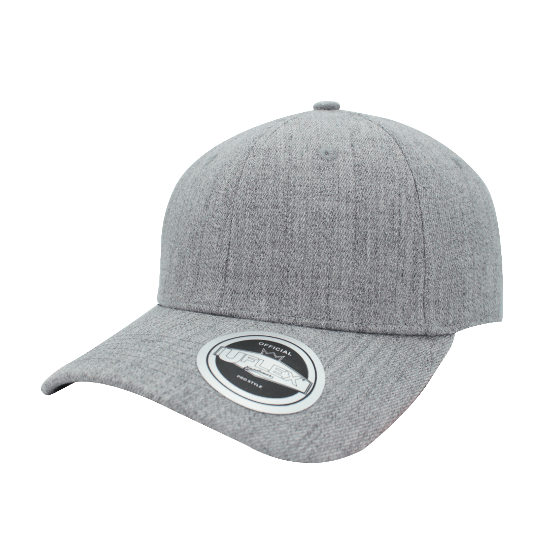 The-Cap-Company-Uflex-Prostyle-6-Panel-Fitted-Grey-Melange
