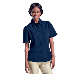 The-Cap-Company-Ladies-Basic-Poly-Cotton-Blouse-Short-Sleeve