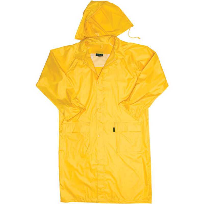 The-Cap-Company-Polyester-PVC-Calf-Length-Rain-Coat-Long-Sleeve-Yellow