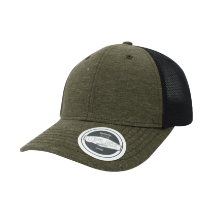 The-Cap-Company-Uflex-6-Panel-Fitted-Trucker-Army-Green