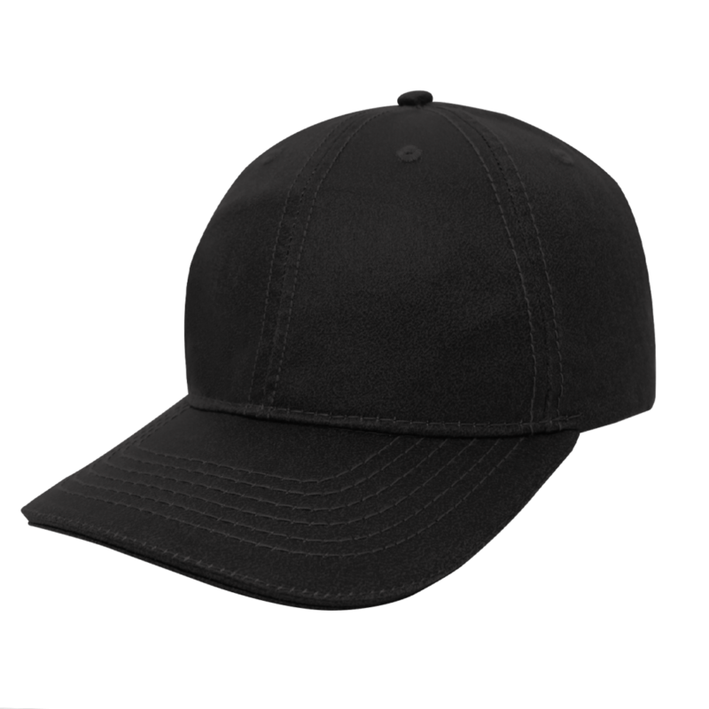 The-Cap-Company-Washed-Oil-Skin-6-Panel-Black