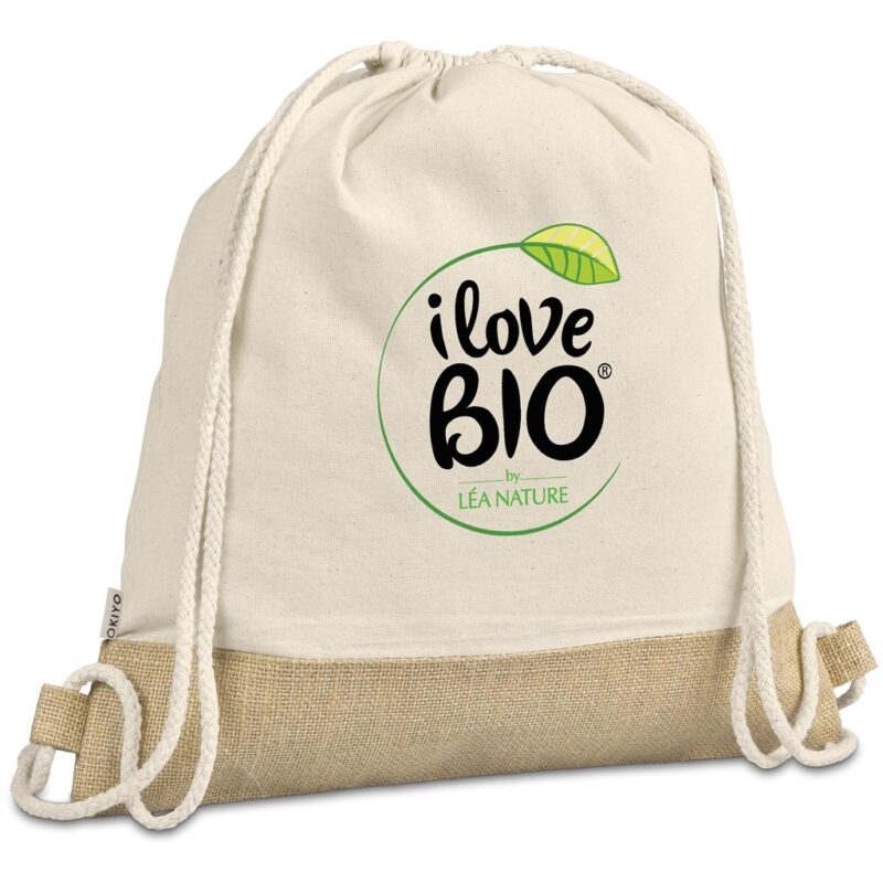 Okiyo Bijin Jute & Cotton Drawstring Bag - Image 3