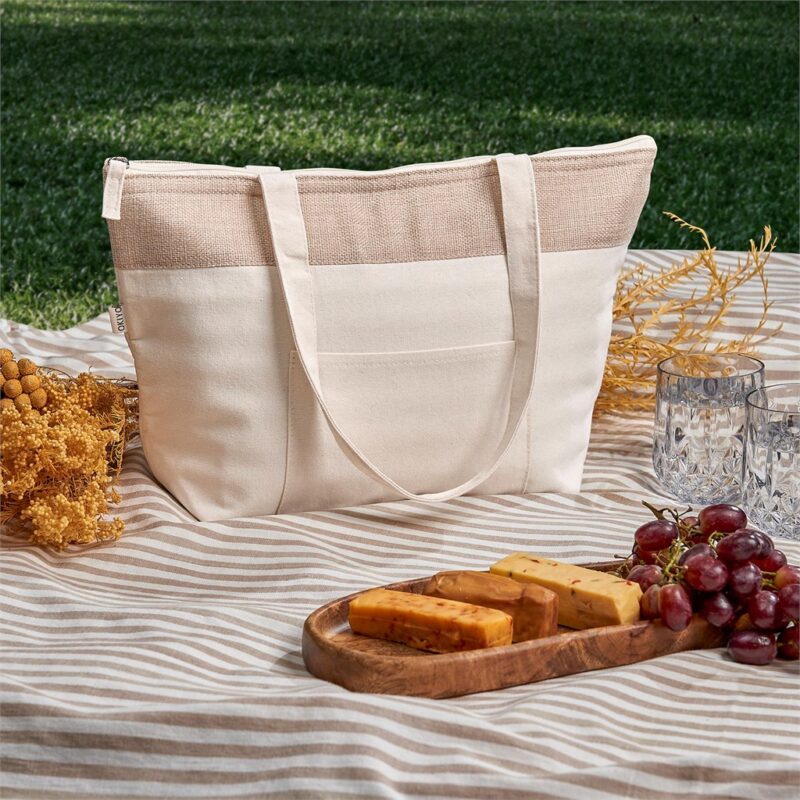 Okiyo Arshi Cotton & Jute 12 Can Lunch Cooler - Image 11