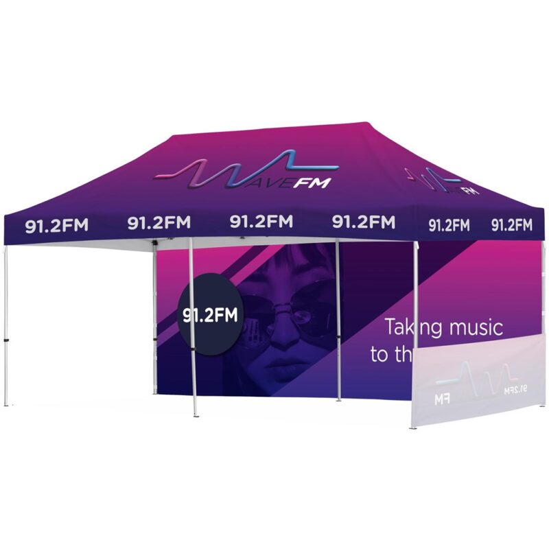 Ovation Sublimated Gazebo 6m X 3m - 1 Short Half-Wall Skin - 1 Long Full-Wall Skin - Image 3