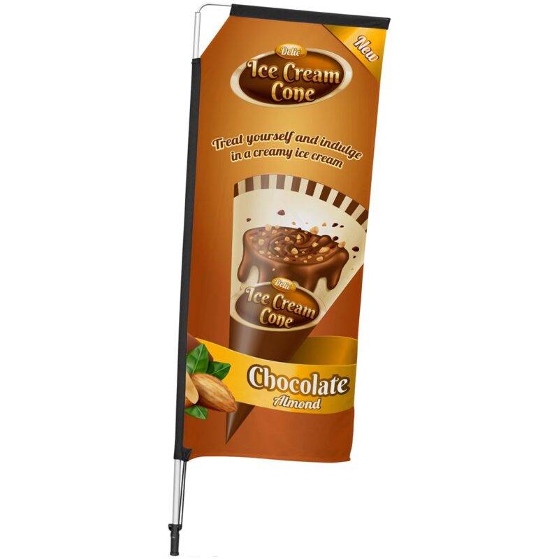 Legend 2M Sublimated Telescopic Double-Sided Flying Banner - 1 complete unit - Image 2