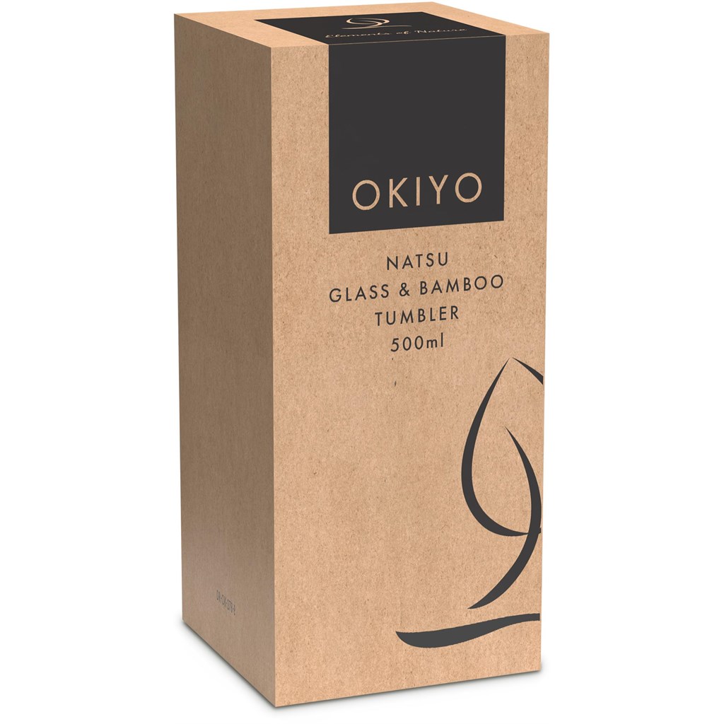 Okiyo Natsu Glass & Bamboo Tumbler & Straw - 500ml - Image 2