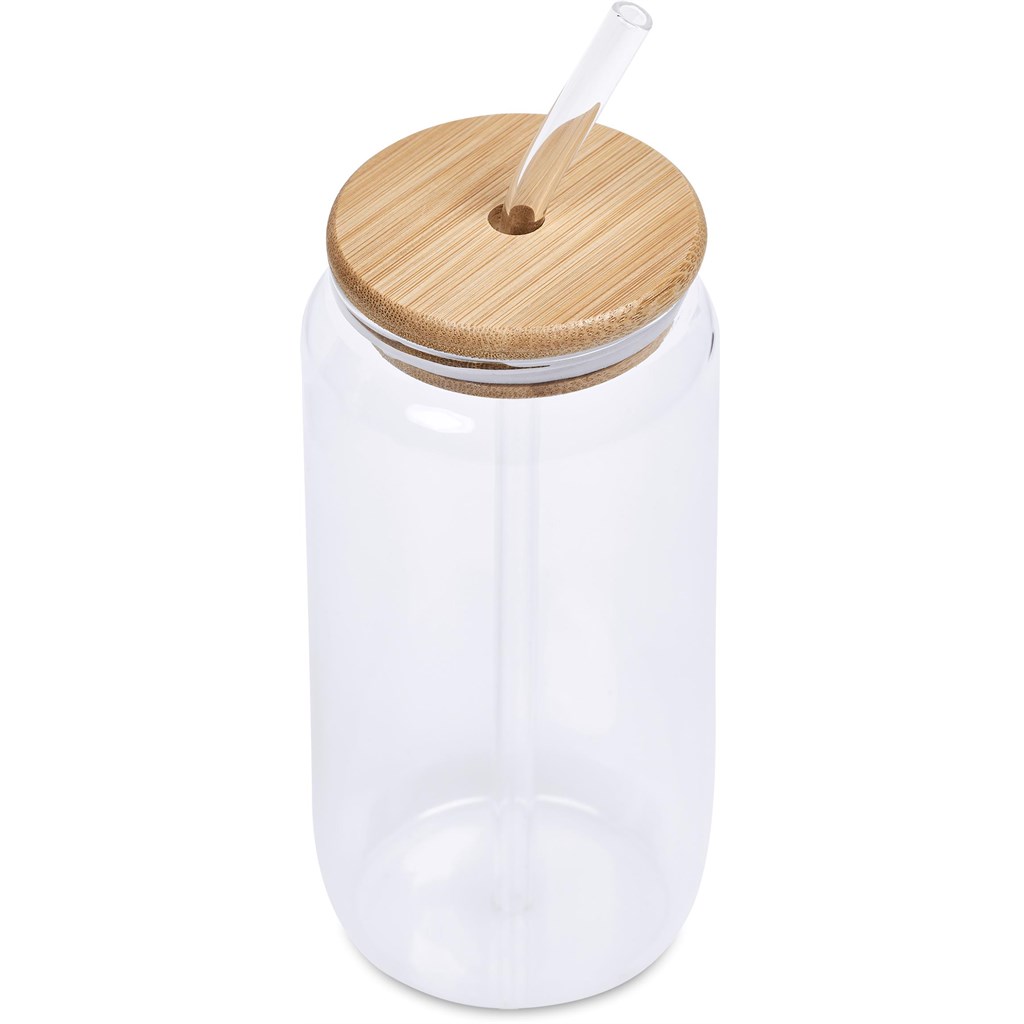Okiyo Natsu Glass & Bamboo Tumbler & Straw - 500ml - Image 5