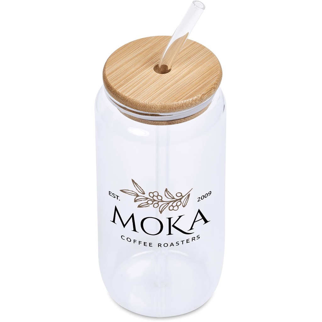 Okiyo Natsu Glass & Bamboo Tumbler & Straw - 500ml - Image 4
