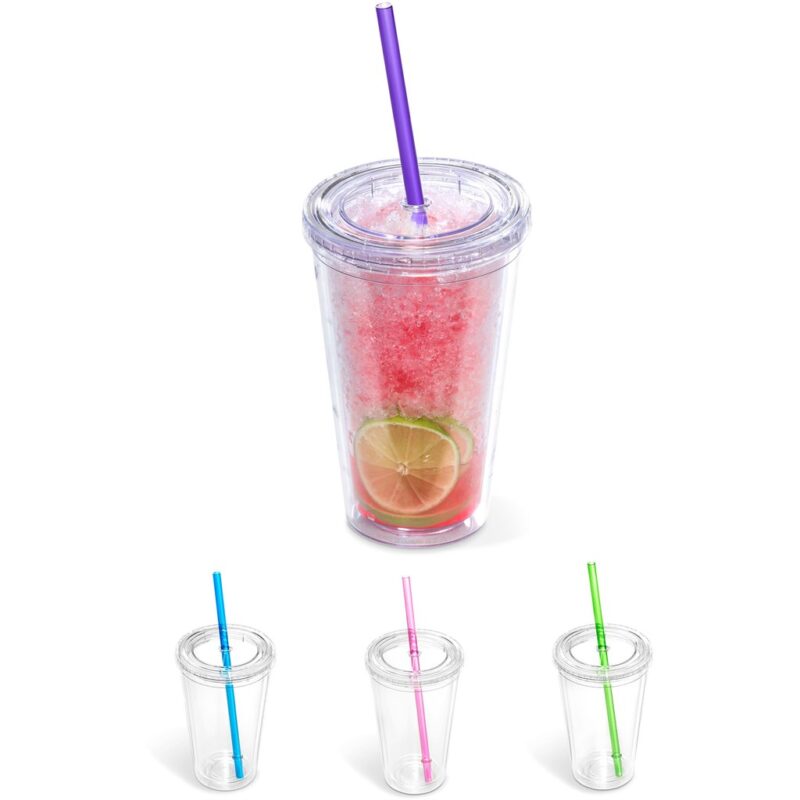 Malibu Double-Wall Frosted Straw Tumbler - Image 6
