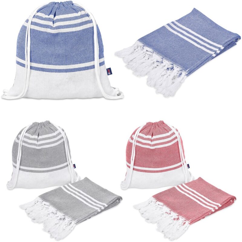 US Basic Santa Cruz Cotton-Rich Beach Towel & Drawstring Bag - Image 3