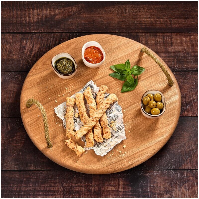 Okiyo Homegrown Medium Round Hardwood Food Platter - Image 5