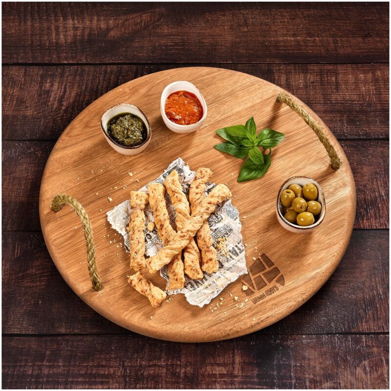 Okiyo Homegrown Medium Round Hardwood Food Platter - Image 4