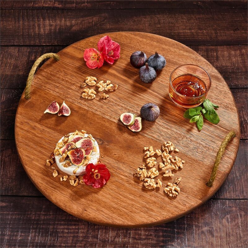 Okiyo Homegrown Large Round Hardwood Food Platter - Image 5