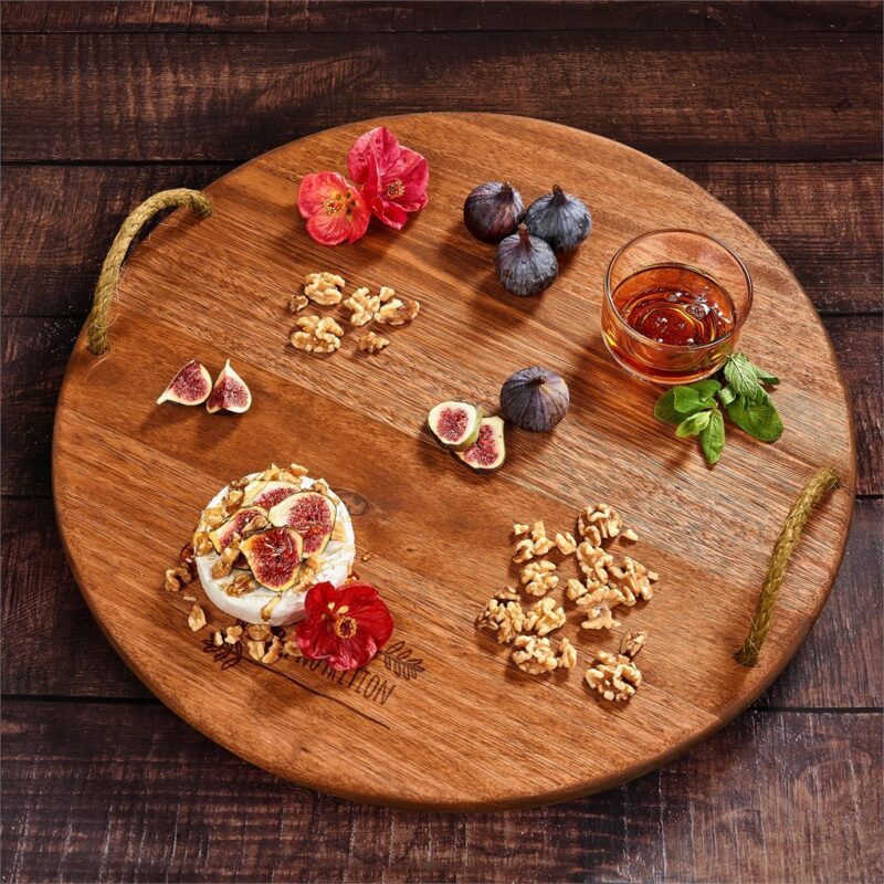 Okiyo Homegrown Large Round Hardwood Food Platter - Image 4