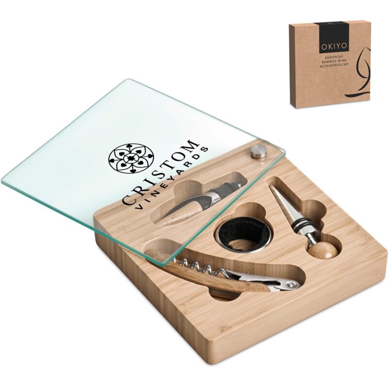 Okiyo Budonoki Bamboo Wine Accessories set - Image 11