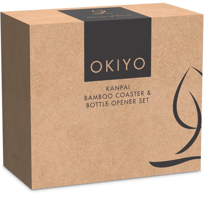 Okiyo Kanpai Bamboo Coaster & Bottle Opener Set - Image 20