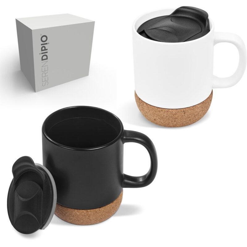 Serendipio Sienna Cork & Ceramic Coffee Mug - 340ml - Image 3