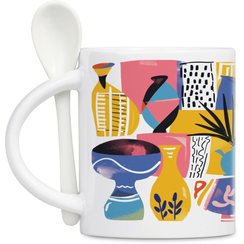 Eden Sublimation Ceramic Coffee Mug & Spoon Set - 320ml - Image 13