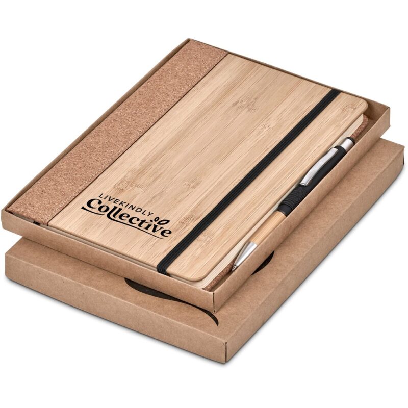 Okiyo Eri Bamboo & Cork Notebook & Pen Set - Image 2