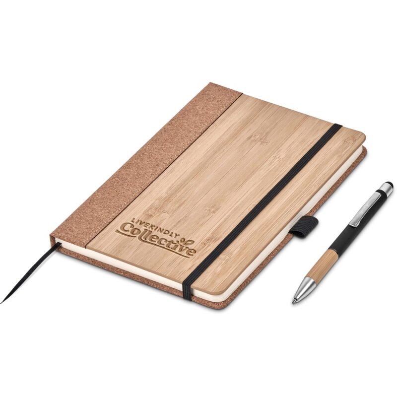Okiyo Eri Bamboo & Cork Notebook & Pen Set - Image 6