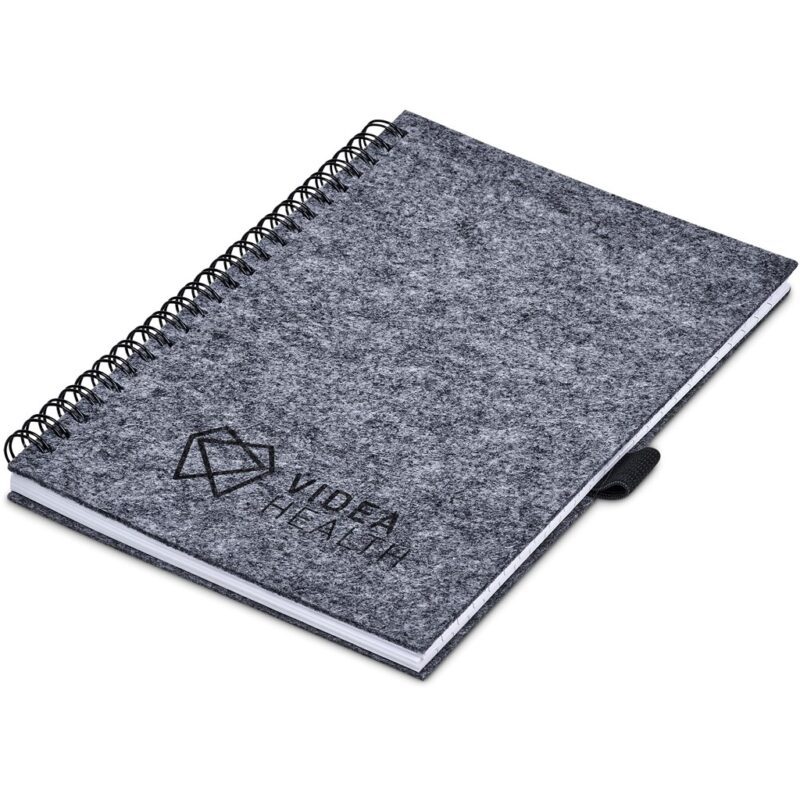 Okiyo Fuji Recycled PET Felt A5 Spiral Notebook - Image 2