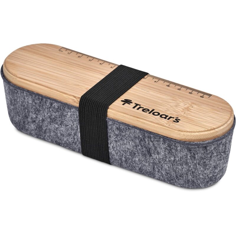 Okiyo Byoga Recycled PET Felt & Bamboo Stationery Case - Image 4