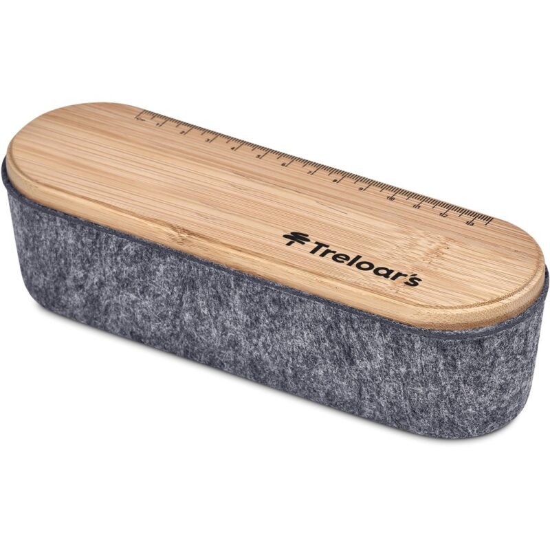 Okiyo Byoga Recycled PET Felt & Bamboo Stationery Case - Image 7