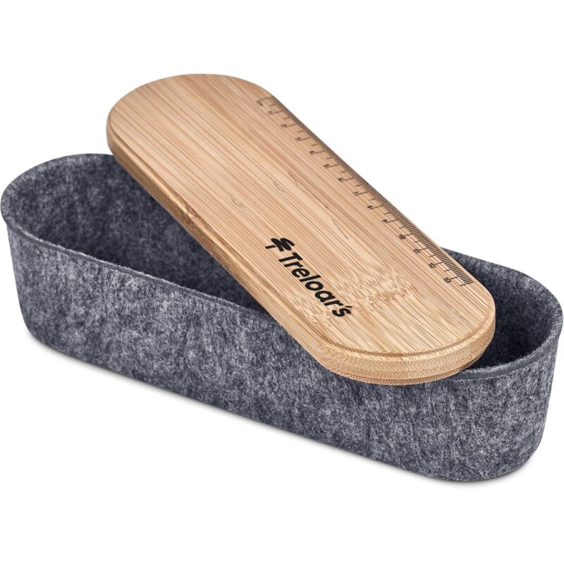 Okiyo Byoga Recycled PET Felt & Bamboo Stationery Case - Image 10