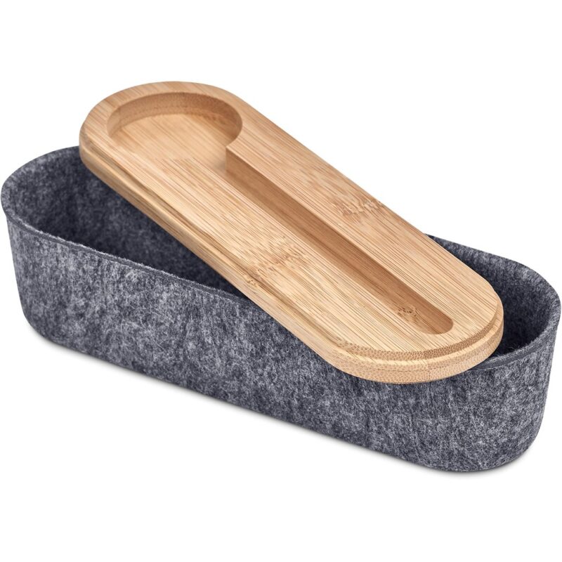 Okiyo Byoga Recycled PET Felt & Bamboo Stationery Case - Image 11