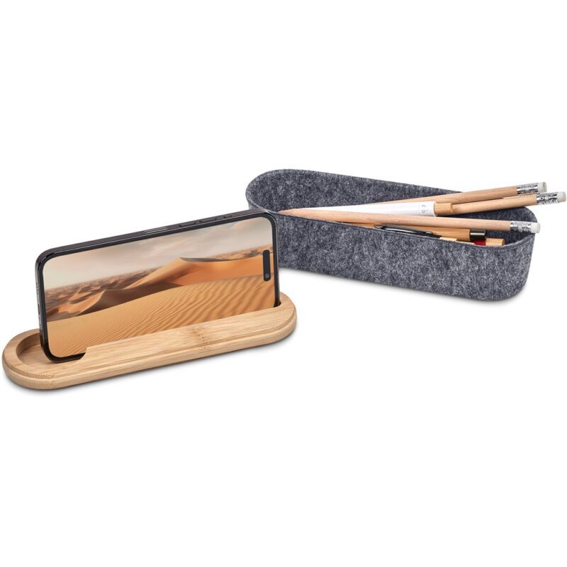 Okiyo Byoga Recycled PET Felt & Bamboo Stationery Case - Image 13