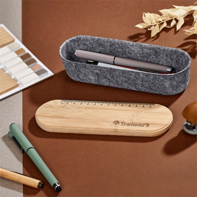 Okiyo Byoga Recycled PET Felt & Bamboo Stationery Case - Image 18