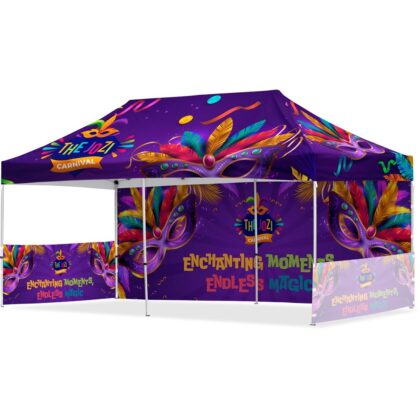 Coated Steel Sublimated Gazebo 6m x 3m - 1 Long Full-Wall Skin - 2 Short Half-Wall Skins