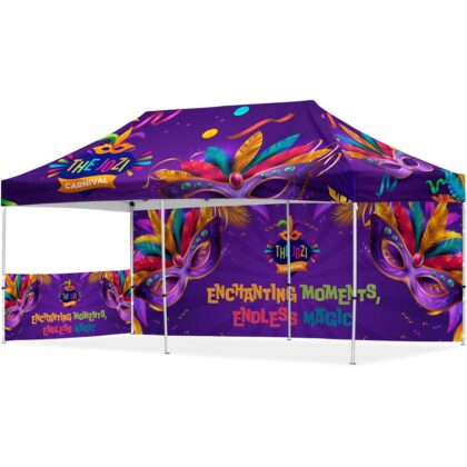 Coated Steel Sublimated Gazebo 6m x 3m - 1 Short Half-Wall Skin - 1 Long Full Wall Skin