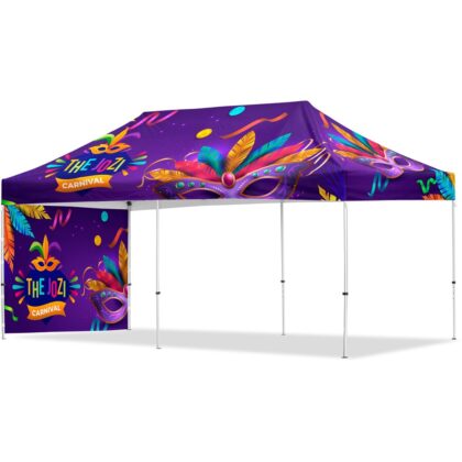Coated Steel Sublimated Gazebo 6m x 3m - 1 Short Full-Wall Skin