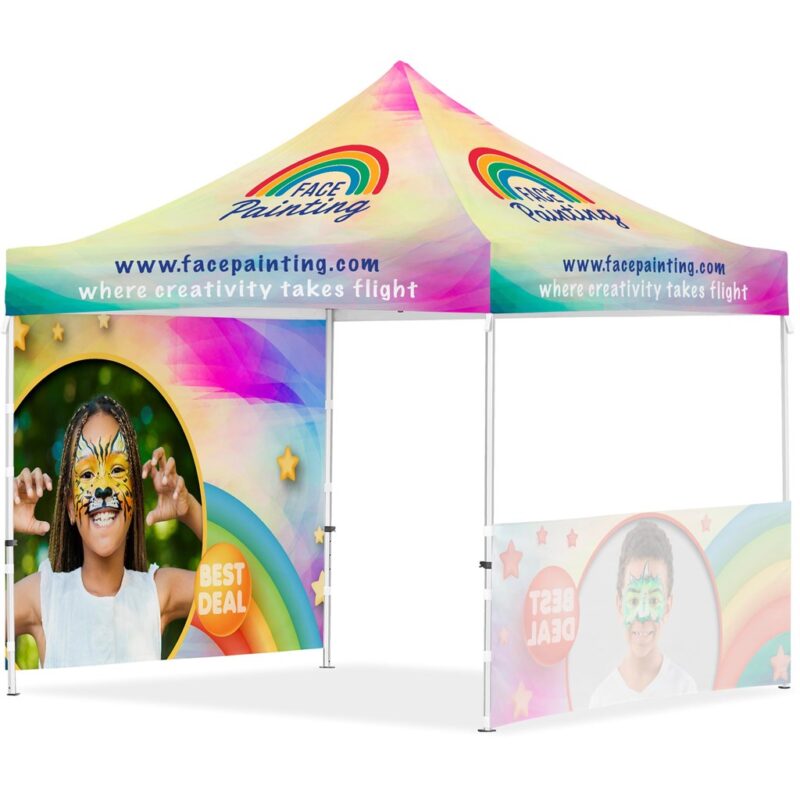 Coated Steel Sublimated Gazebo 3m x 3m - 1 Half-Wall Skin - 1 Full-Wall Skin - Image 2