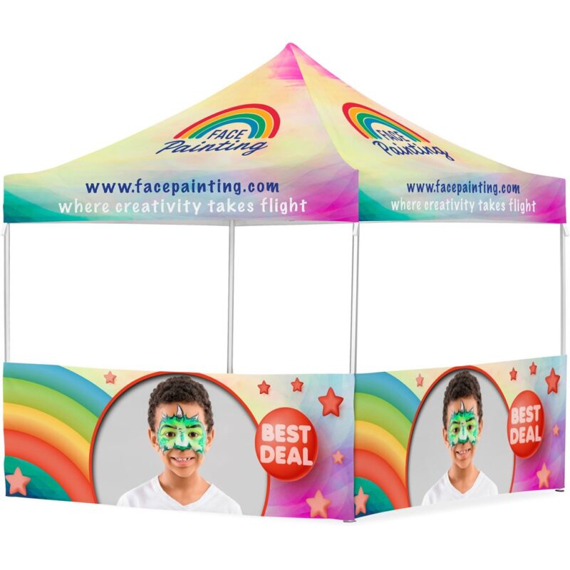 Coated Steel Sublimated Gazebo 3m x 3m - 2 Half-Wall Skins - Image 2