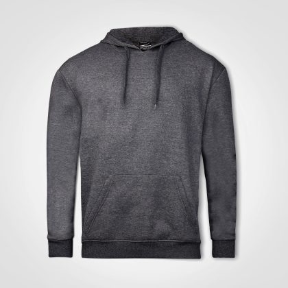 Boston Hoodie in Charcoal Melange – Textured grey hoodie with adjustable hood and warm interior