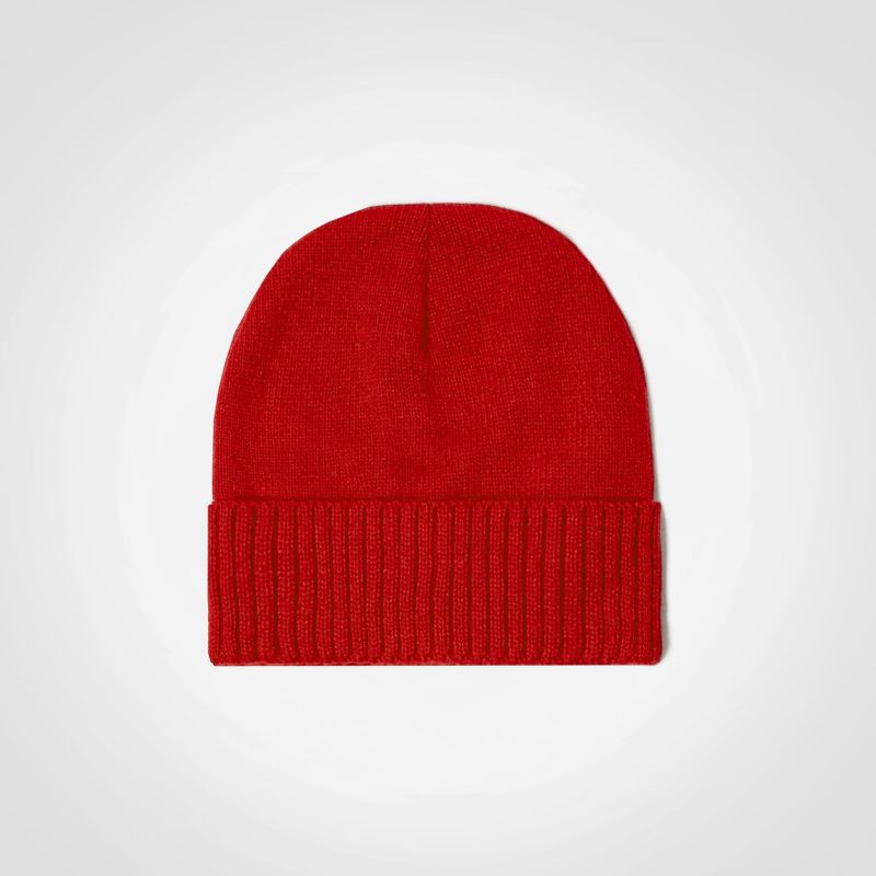 Summit Beanie in Bright Red – Bold and warm beanie with classic ribbed detail