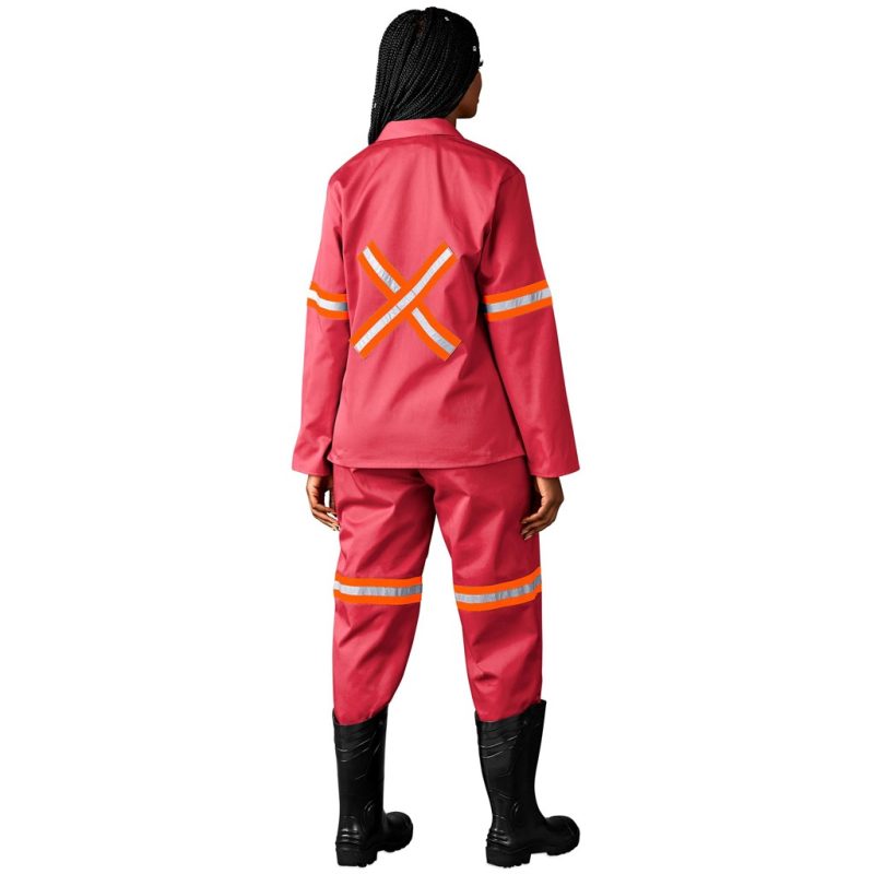 Trade Polycotton Conti - Suit Reflective Arms, Legs & Back - Orange Tape - Image 2