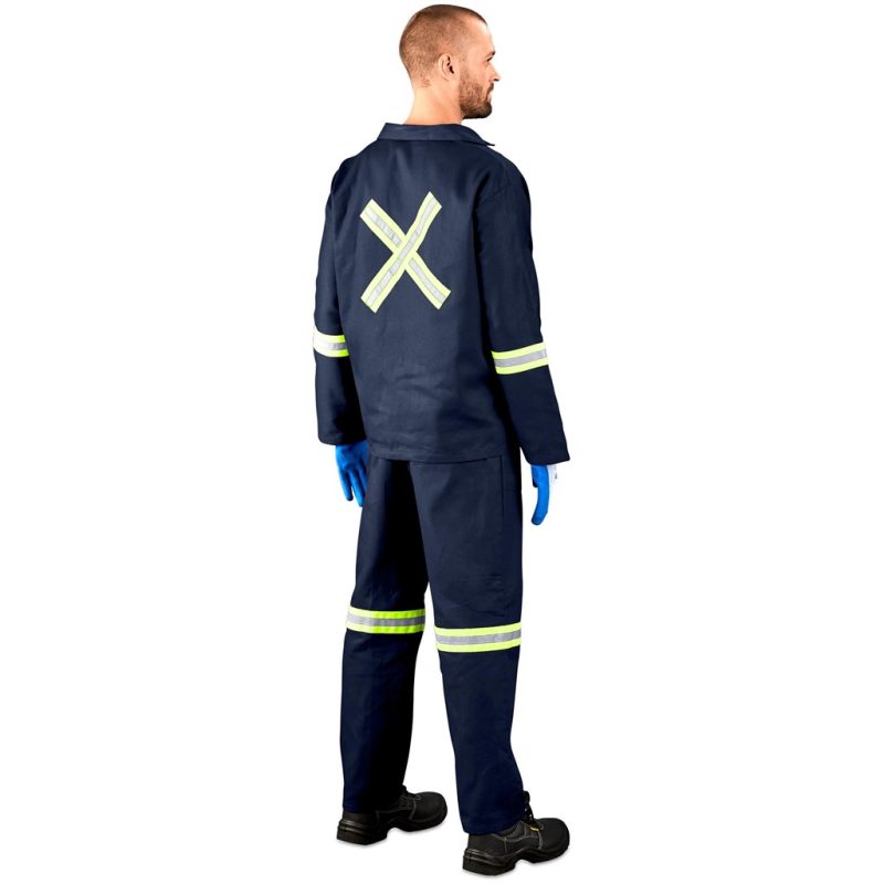 Technician 100% Cotton Conti Suit - Reflective Arms, Legs & Back - Yellow Tape - Image 2