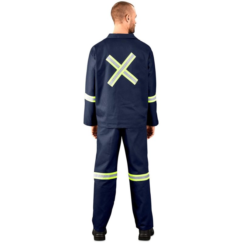 Technician 100% Cotton Conti Suit - Reflective Arms, Legs & Back - Yellow Tape - Image 3