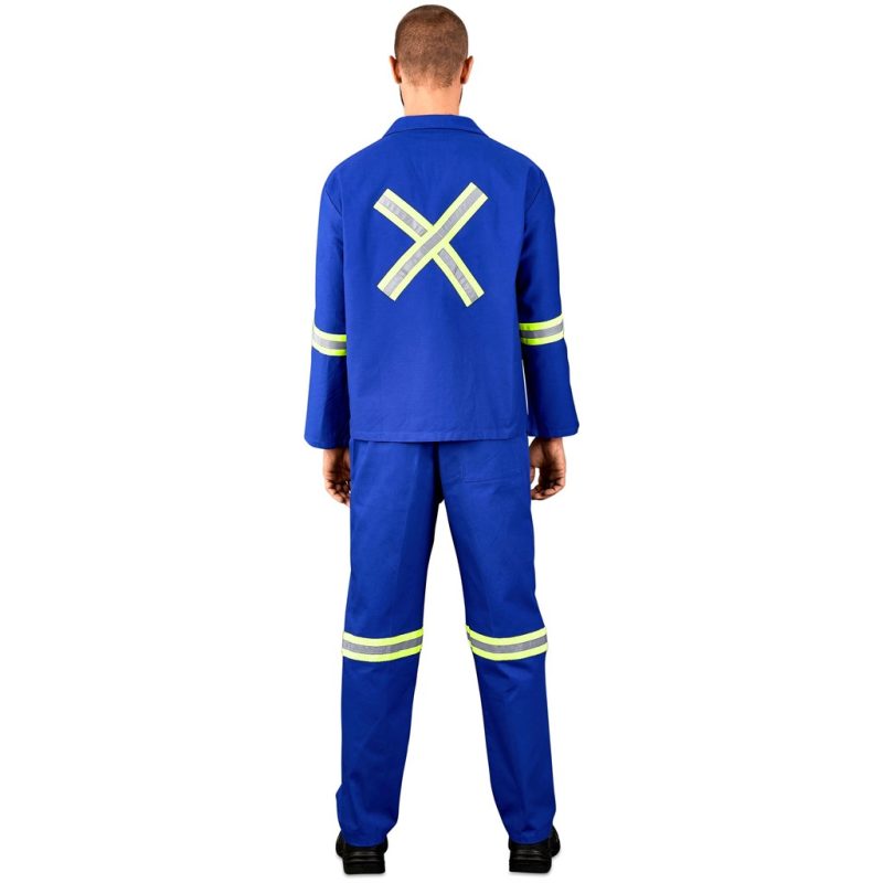 Technician 100% Cotton Conti Suit - Reflective Arms, Legs & Back - Yellow Tape - Image 7