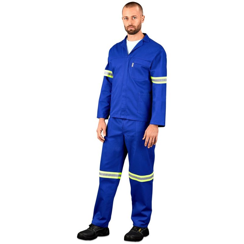Technician 100% Cotton Conti Suit - Reflective Arms, Legs & Back - Yellow Tape - Image 8