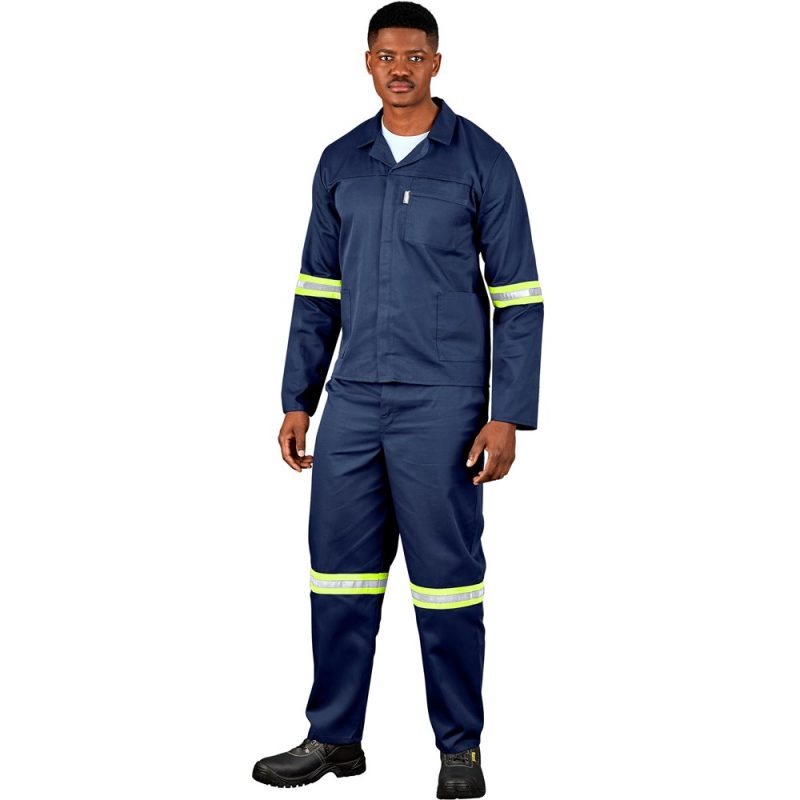 Trade Polycotton Conti Suit - Reflective Arms & Legs - Yellow Taped - Image 2