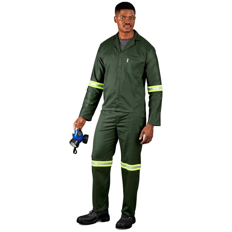Acid Resistant Polycotton Conti Suit - Reflective Arm & Legs - Yellow Tape - Image 5