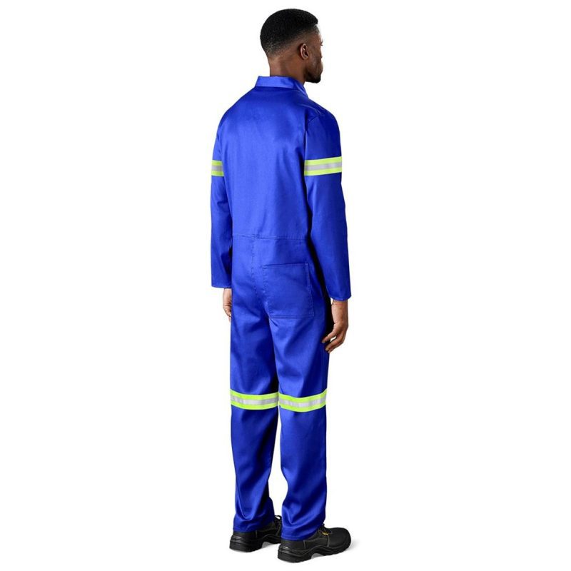 Safety Polycotton Boiler Suit - Reflective Arms & Legs - Yellow Tape - Image 3