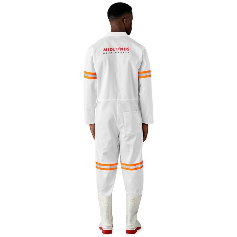 Safety Polycotton Boiler Suit - Reflective Arms & Legs - Orange Tape - Image 5