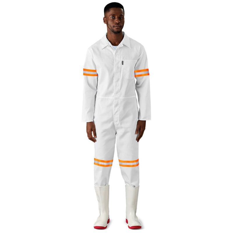 Safety Polycotton Boiler Suit - Reflective Arms & Legs - Orange Tape - Image 8
