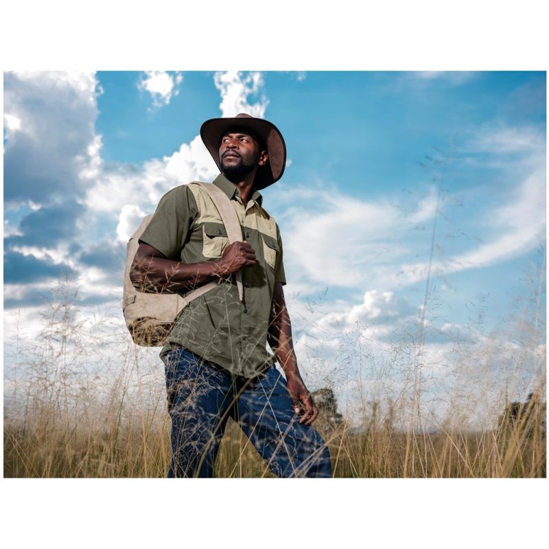 Mens Short Sleeve Serengeti 2-Tone Bush Shirt - Image 6
