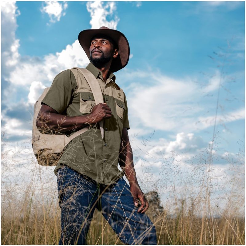 Mens Short Sleeve Serengeti 2-Tone Bush Shirt - Image 2